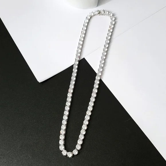 Watch Video / Sterling Silver 925 Iced Out Tennis Necklace - Picture 5 of 9